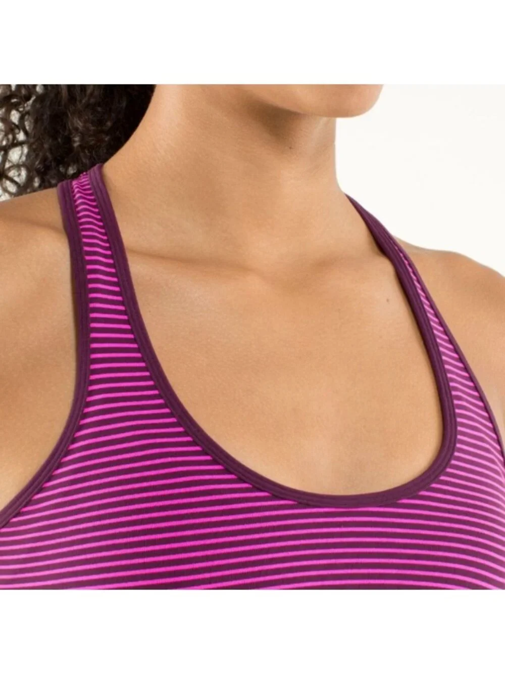 Lululemon Cool Racerback Hyper Stripe Raspberry Glo Light / Plum